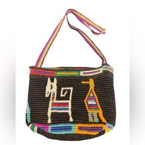 Artisan Llama Knit Crossbody Bag